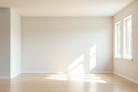 Empty room being cleaned