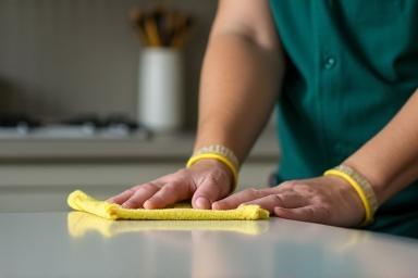 Professional cleaner working